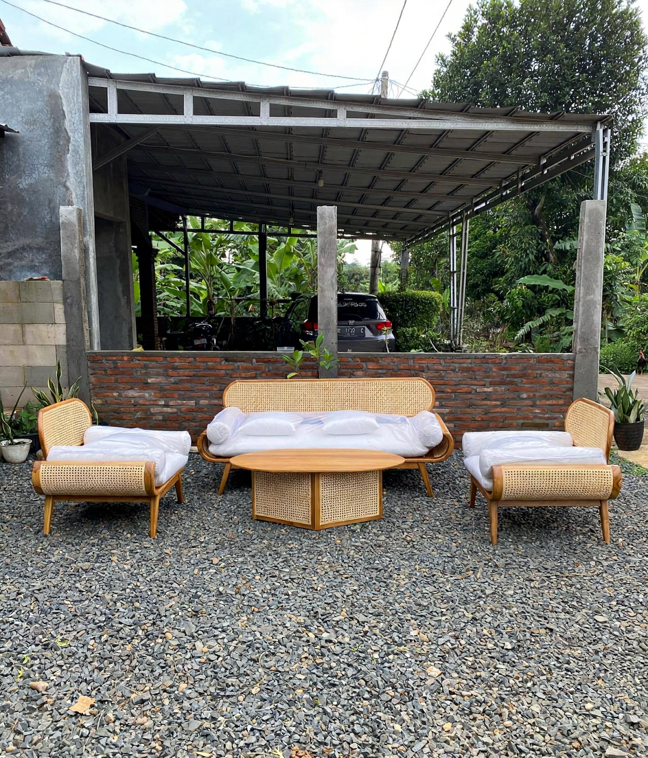 Premium Wooden Sofa Set with Matching Coffee Table