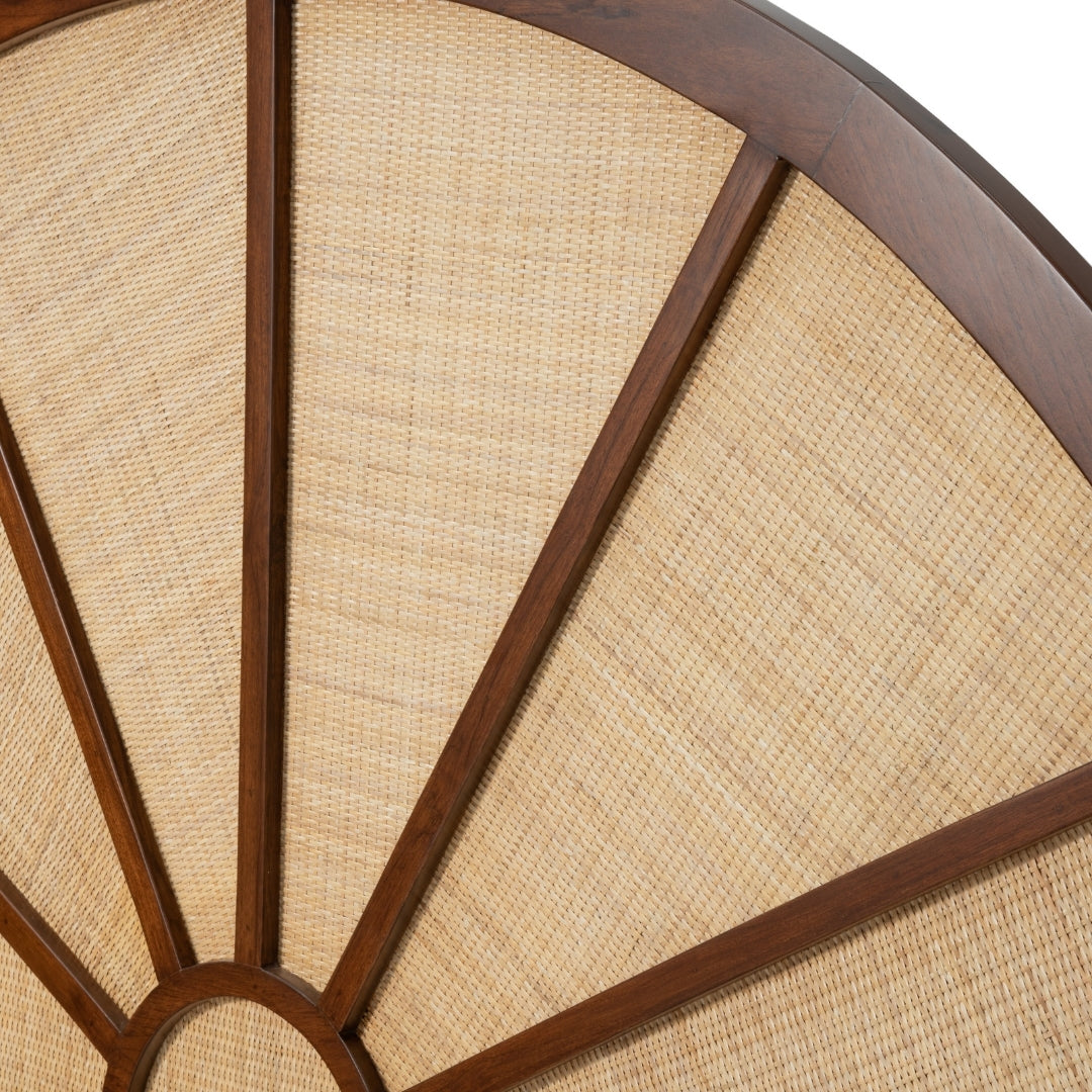 Classic Cane and Wood Bed – Handwoven Headboard
