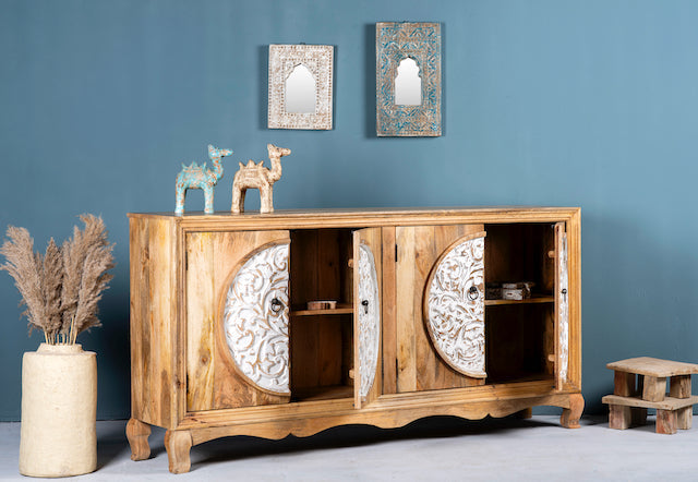 Luxury Wooden Storage Cabinet with Handcrafted Finish