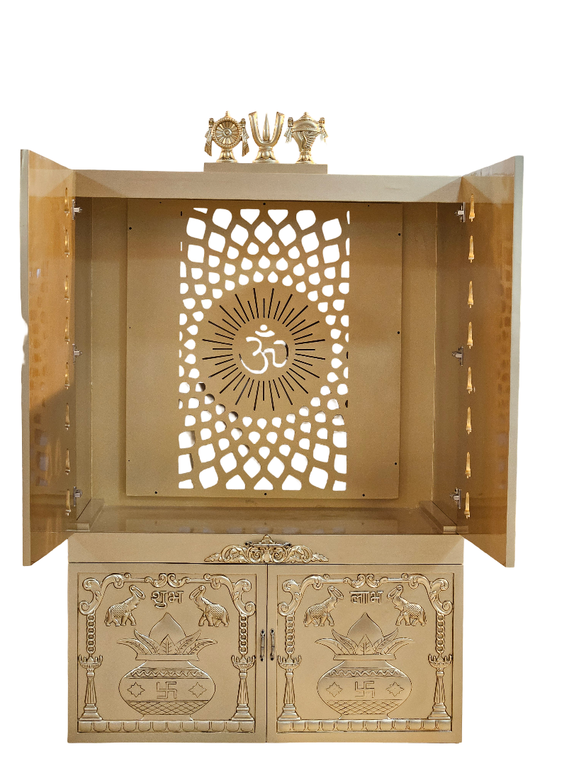 Traditional Wooden Temple for Home Pooja Room