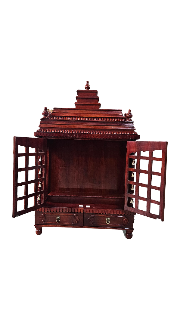 Classic Wooden Mandir with Traditional Artistry