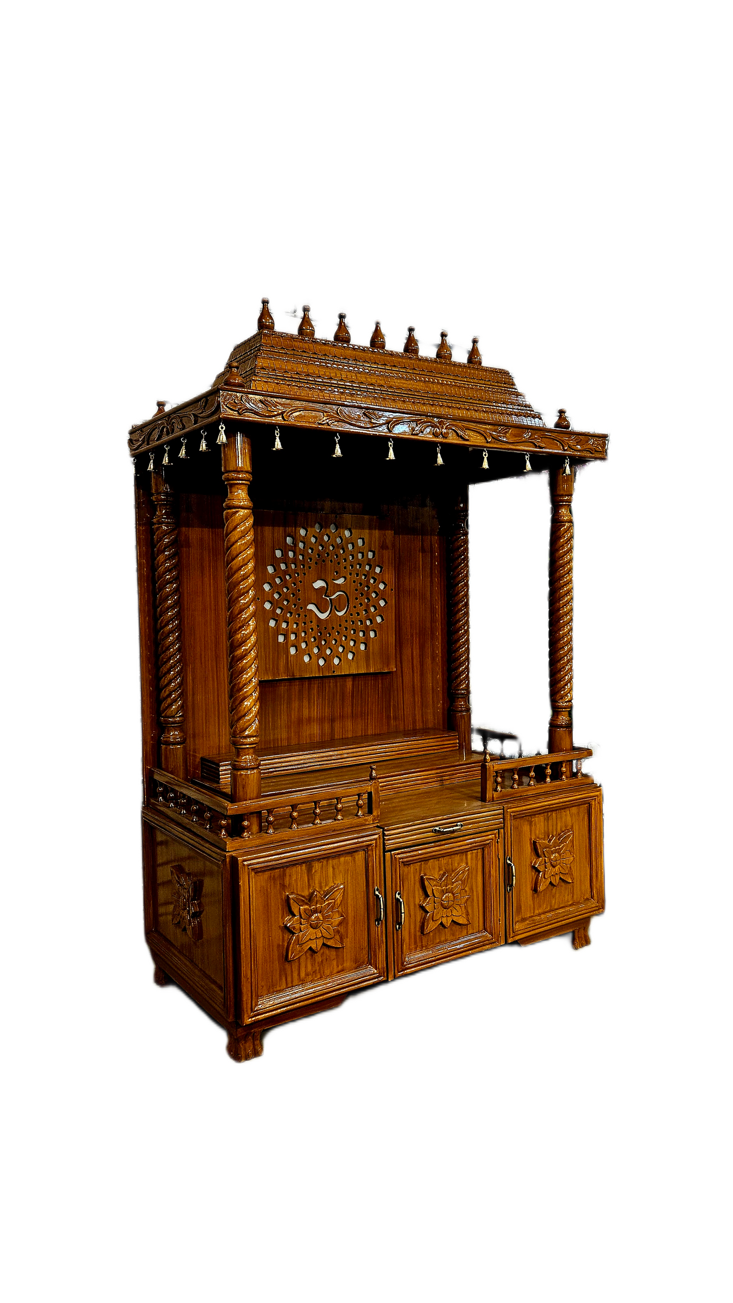 Antique Wooden Temple with Traditional Indian Design