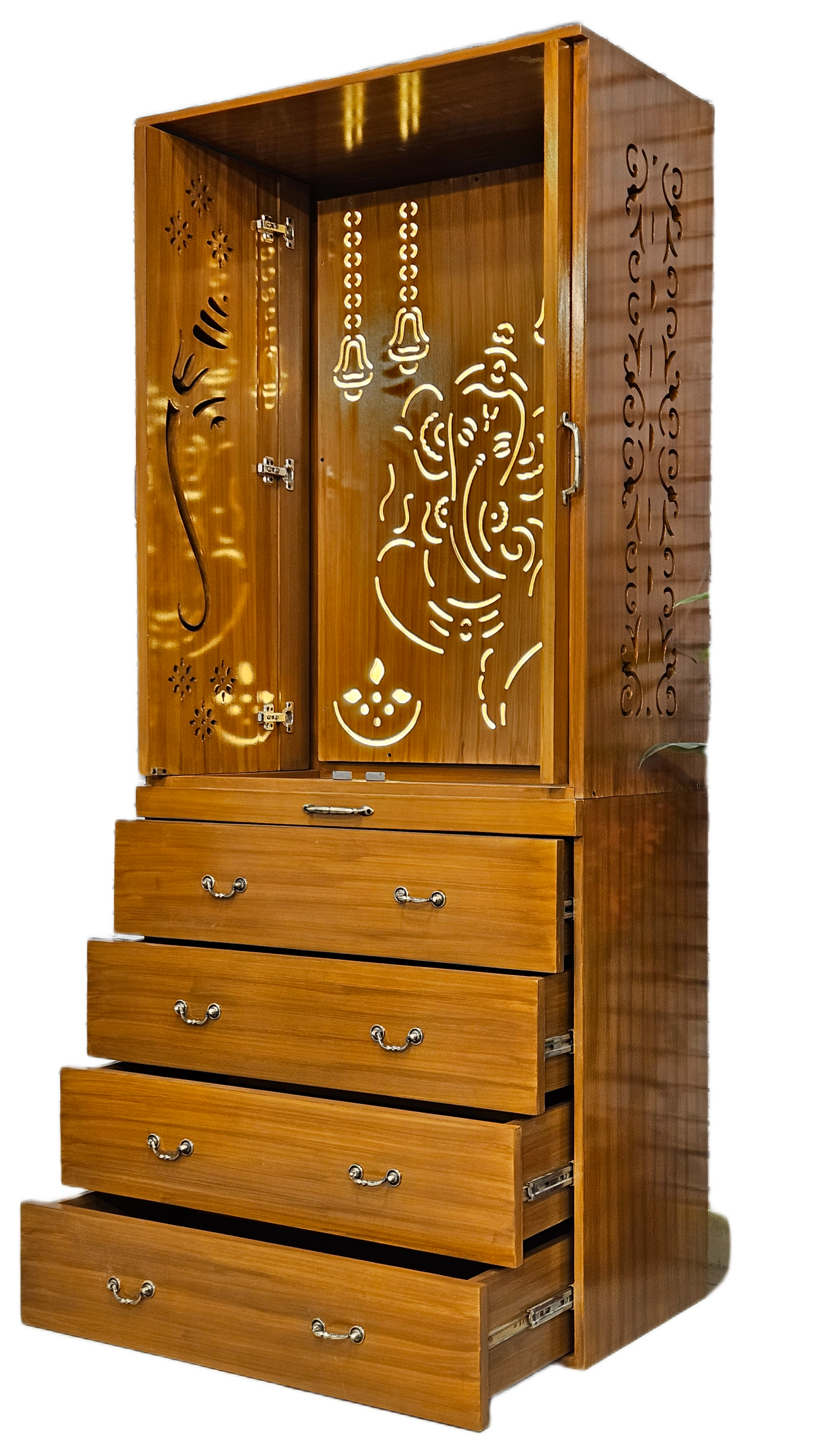 Antique Style Wooden Temple for Home Worship