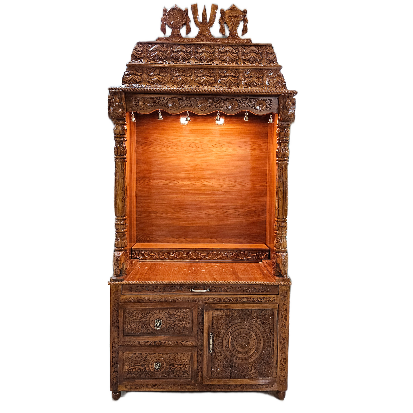 Artistic Wooden Temple for Daily Rituals