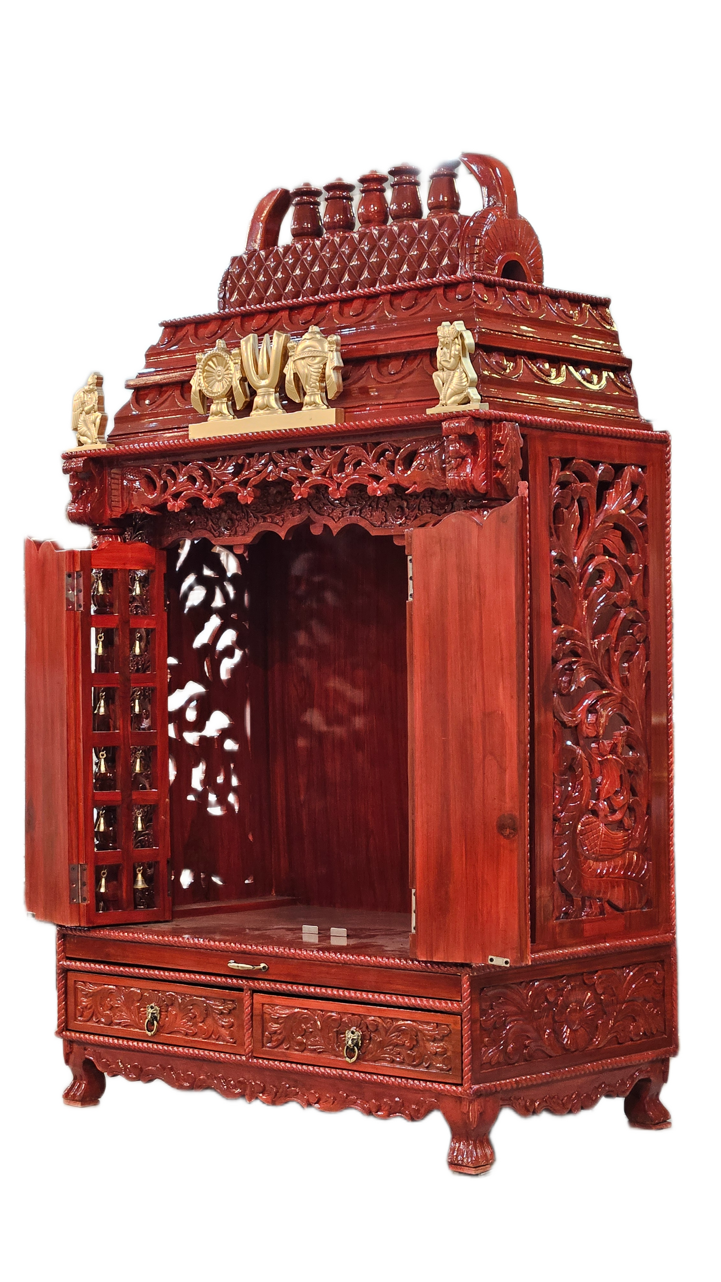 Traditional Wooden Temple for Home Pooja Room