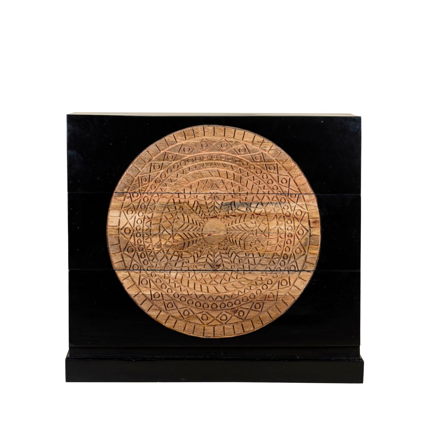 Elegant Carved Wooden Storage Cabinet with Antique Detailing