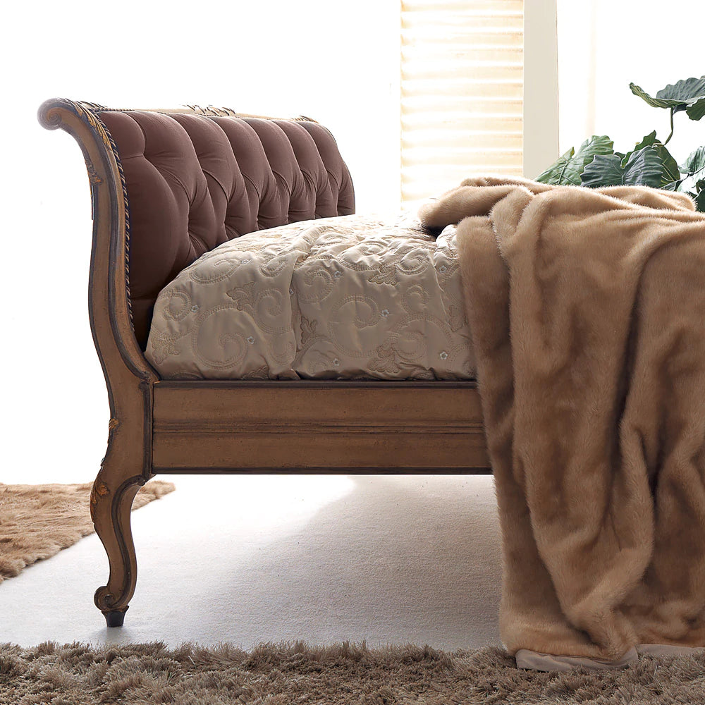 Antique Wooden Bed with Hand Elegance