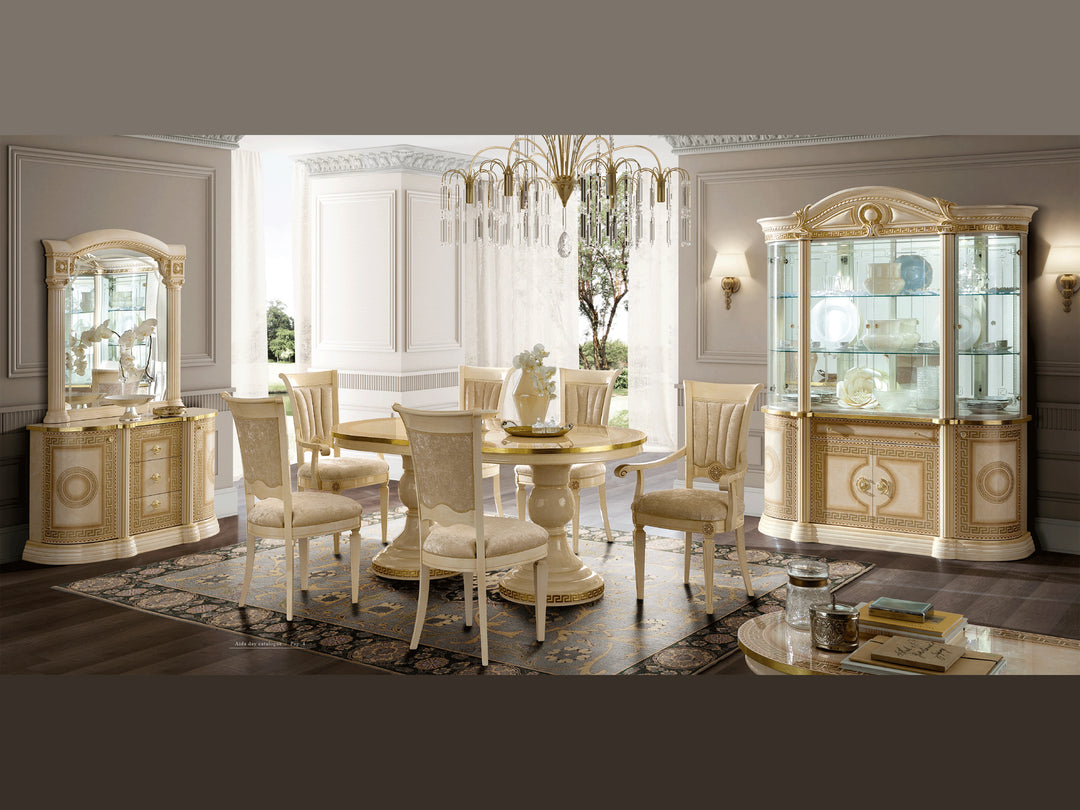 Premium Traditional Dining Table Set with Intricate Wood Carvings