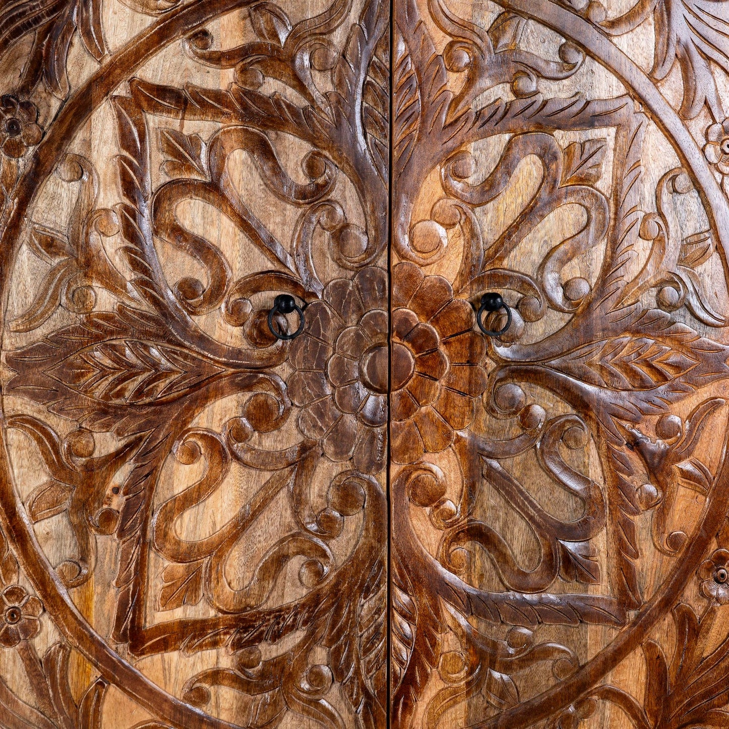 Elegant Carved Wooden Cabinet with Antique Craftsmanship