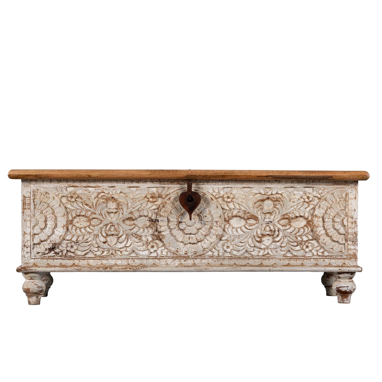 Carved Wooden Coffee Table with Timeless Appeal