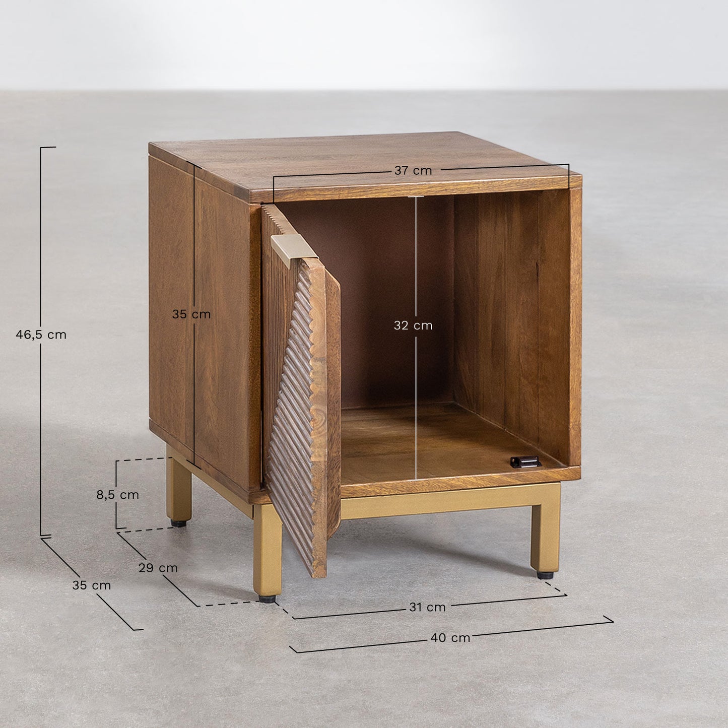 Minimal Style Wooden Side Table for Bedrooms