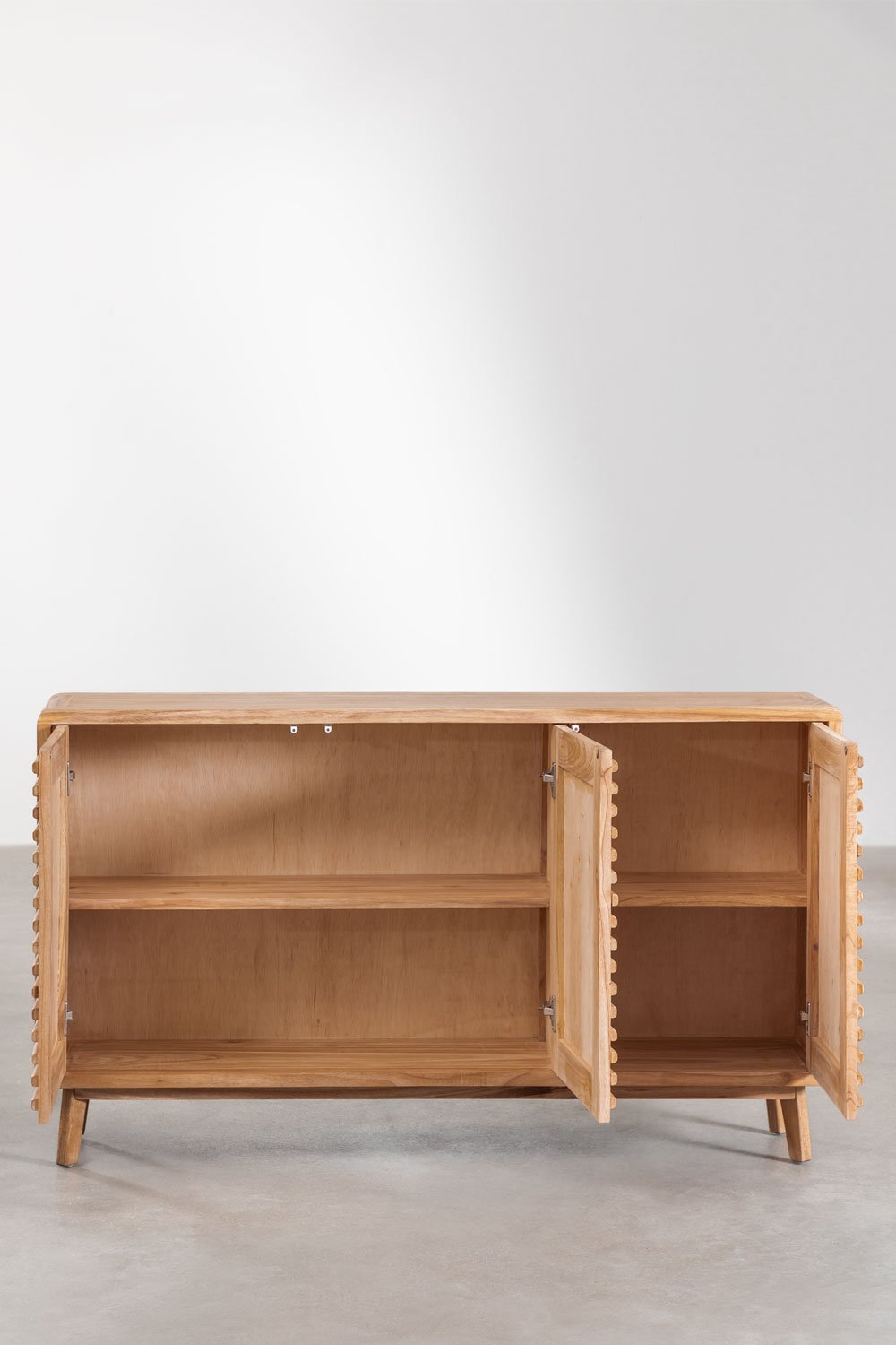 Ornate Carved Wooden Cabinet with Traditional Detailing