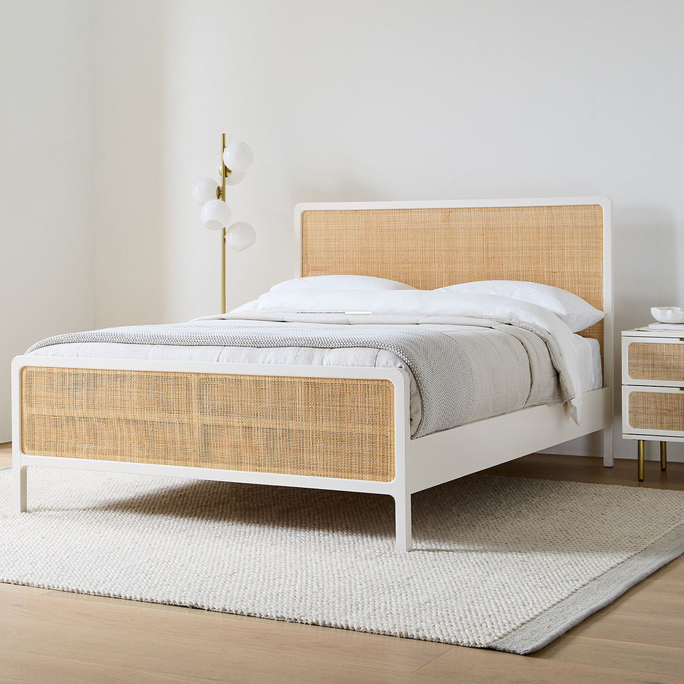 Elegant Wooden Rattan Bed for Modern Home Décor