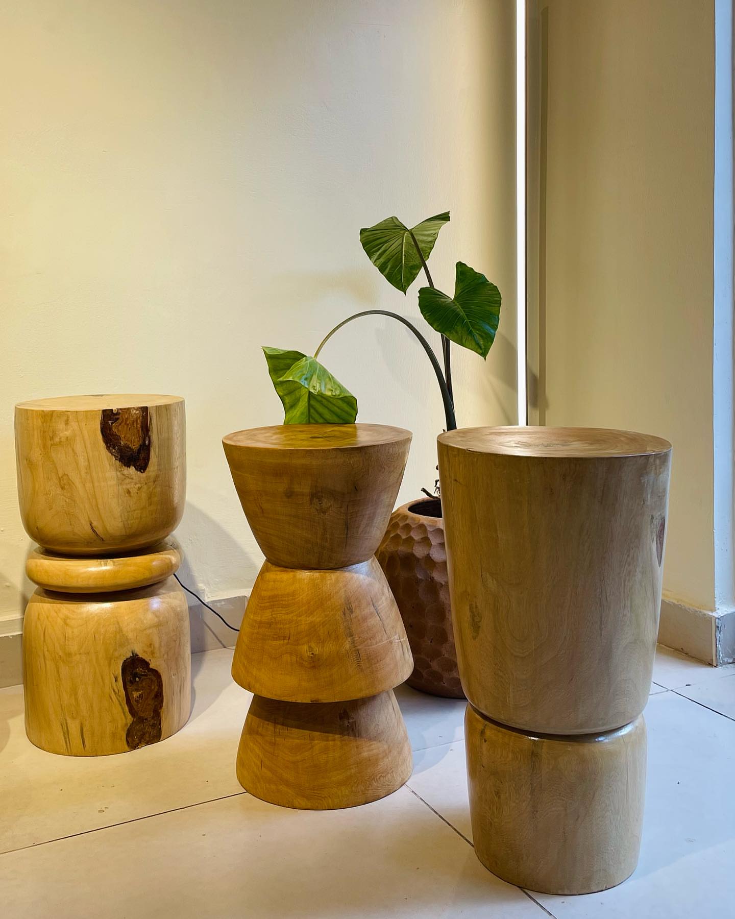 Elegant Handcrafted Wooden Nightstand with Storage