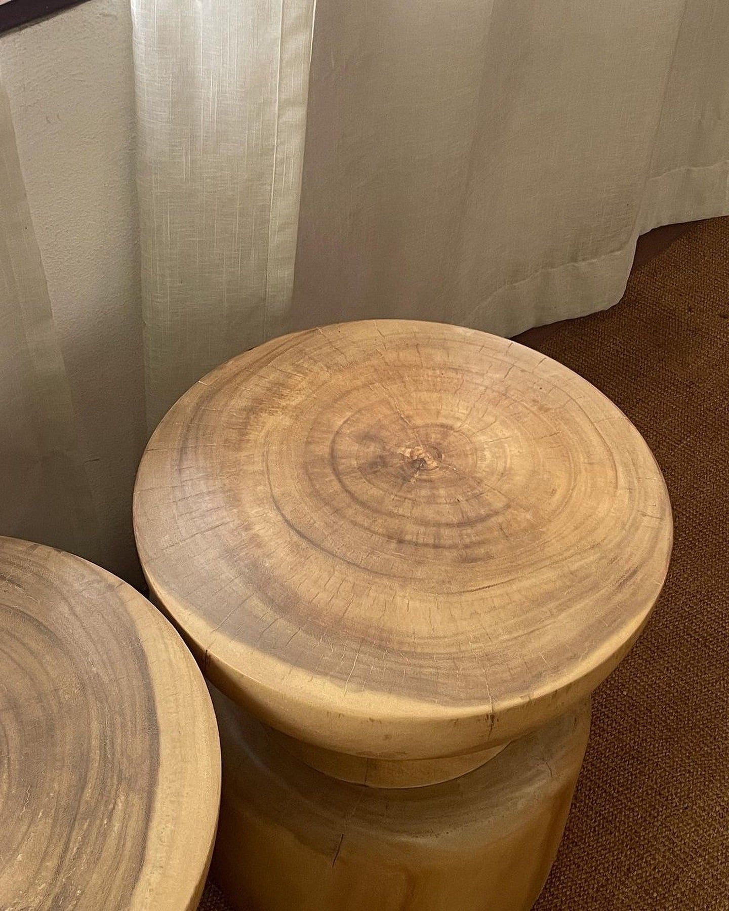 Designer Carved Wooden Bedside Table with Storage Space