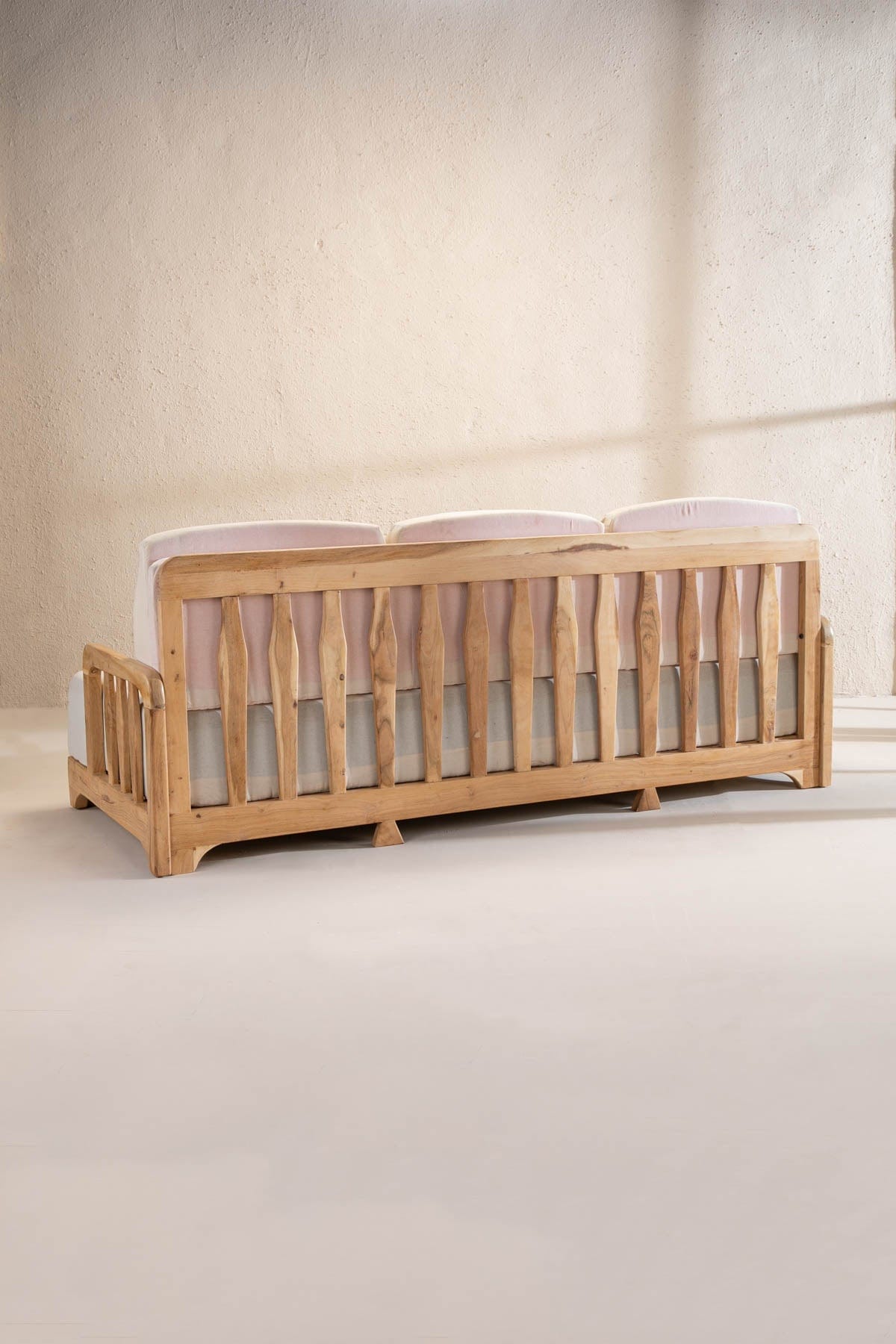 Solid Wood 3-Seater Modern Sofa for Living Room