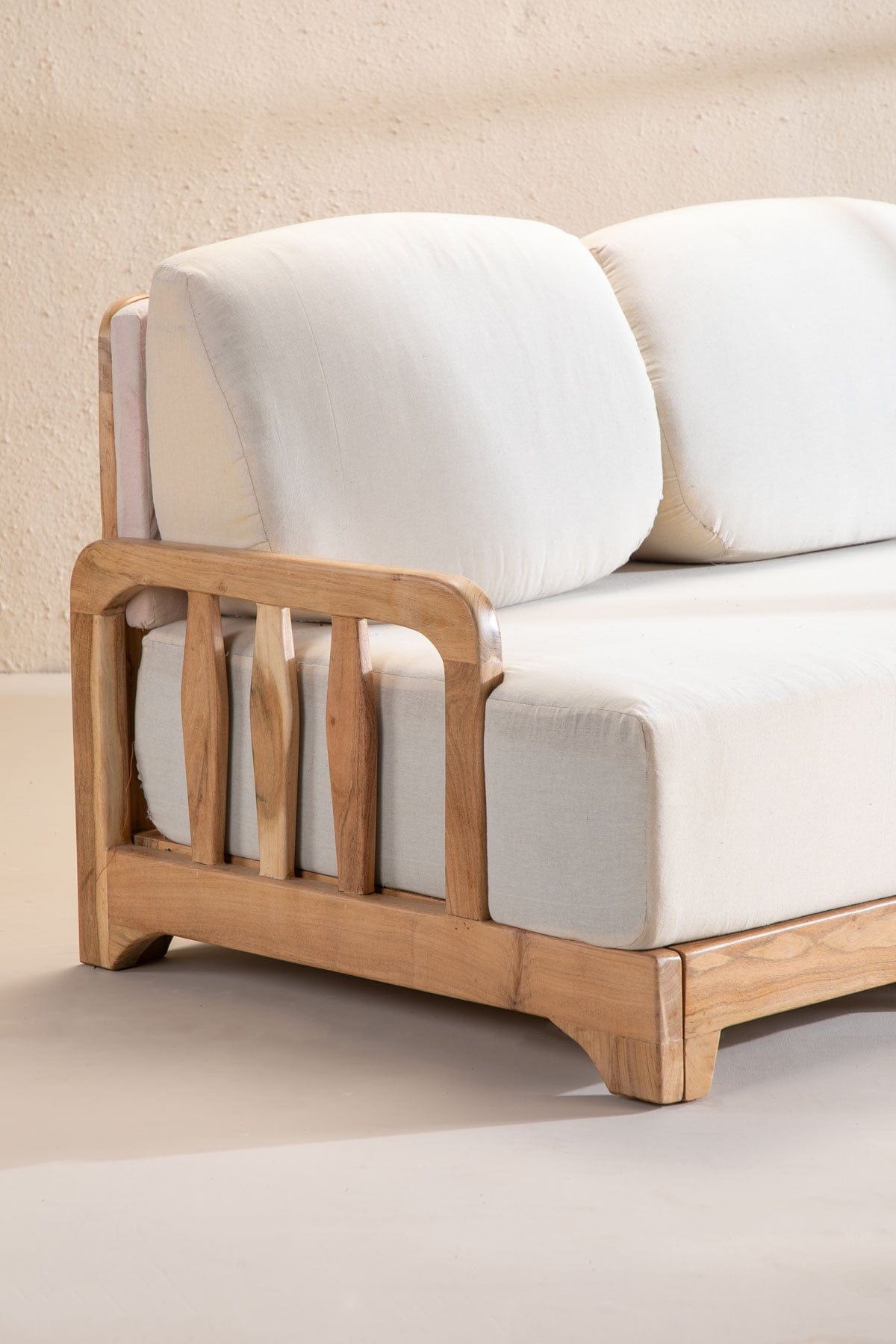 Solid Wood 3-Seater Modern Sofa for Living Room