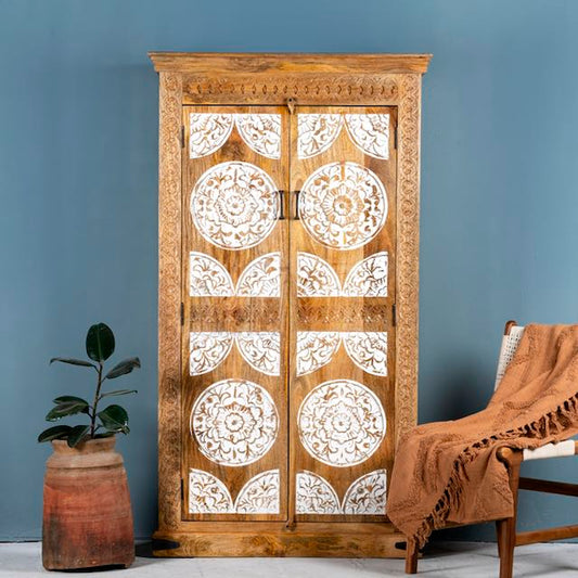 Ornate Carved Wooden Storage Unit for Luxury Homes