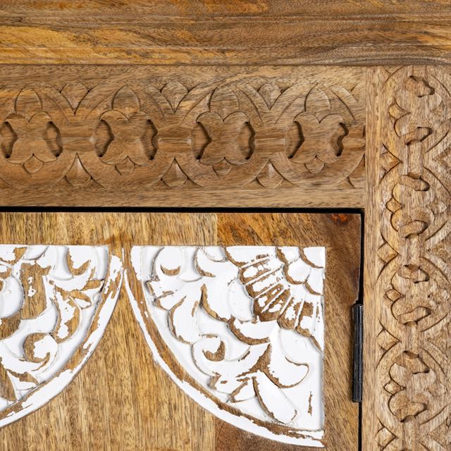 Ornate Carved Wooden Storage Unit for Luxury Homes
