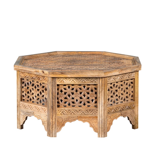 Antique Style Carved Coffee Table for Luxury Living Rooms
