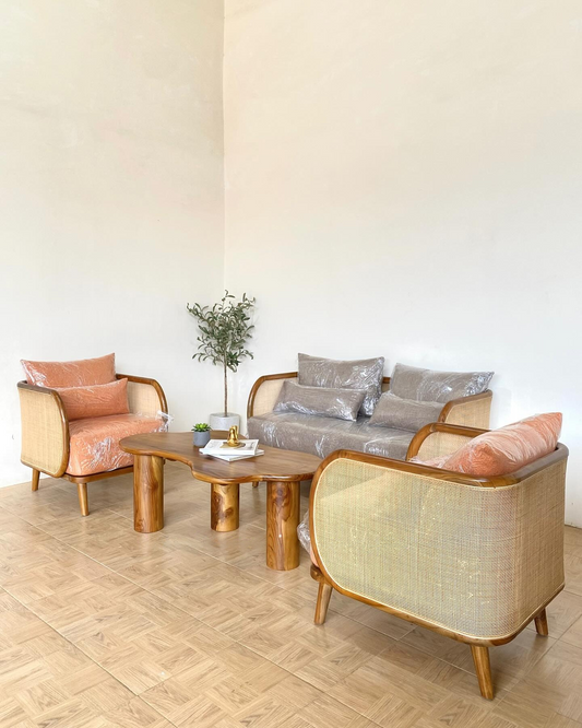 Handcrafted Sofa Set & Center Table – Elegant Furniture