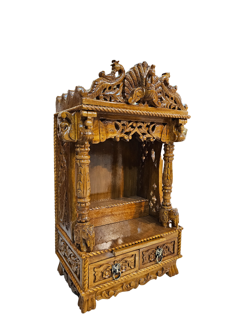 Antique Style Wooden Temple for Home Worship