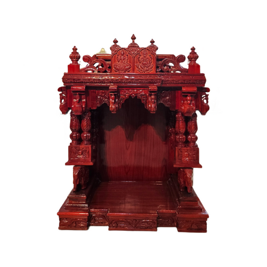 Elegant Home Pooja Mandir in Wooden Finish
