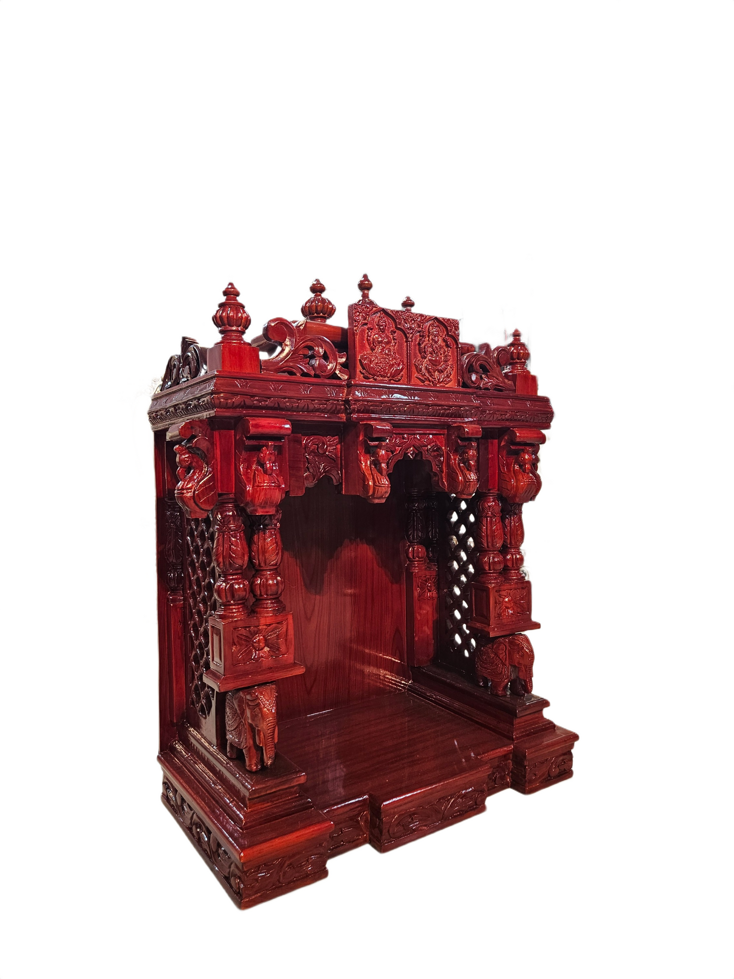 Elegant Home Pooja Mandir in Wooden Finish