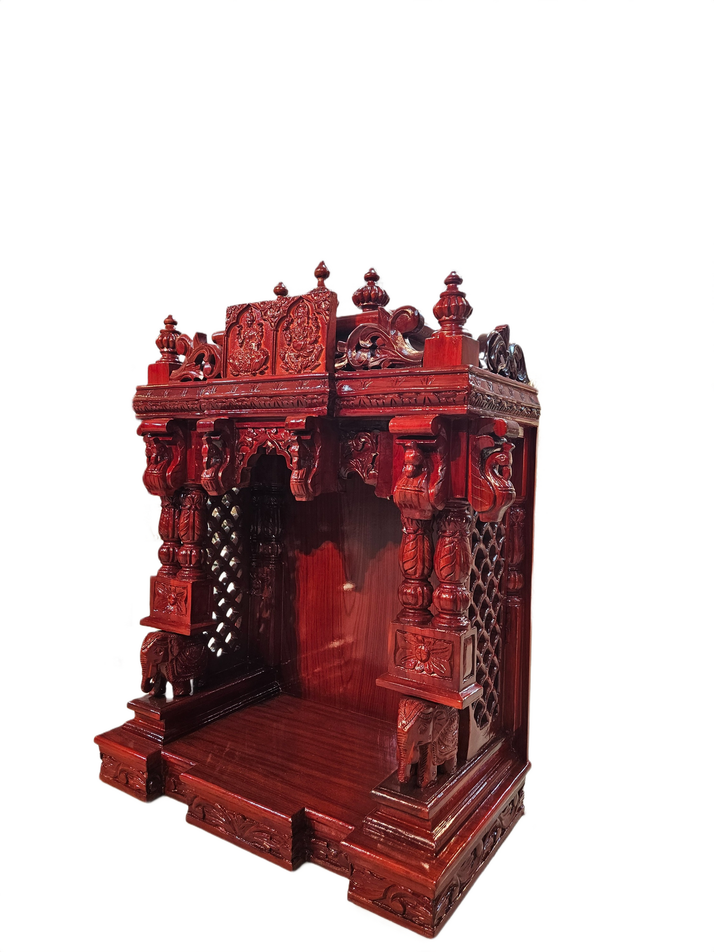 Elegant Home Pooja Mandir in Wooden Finish