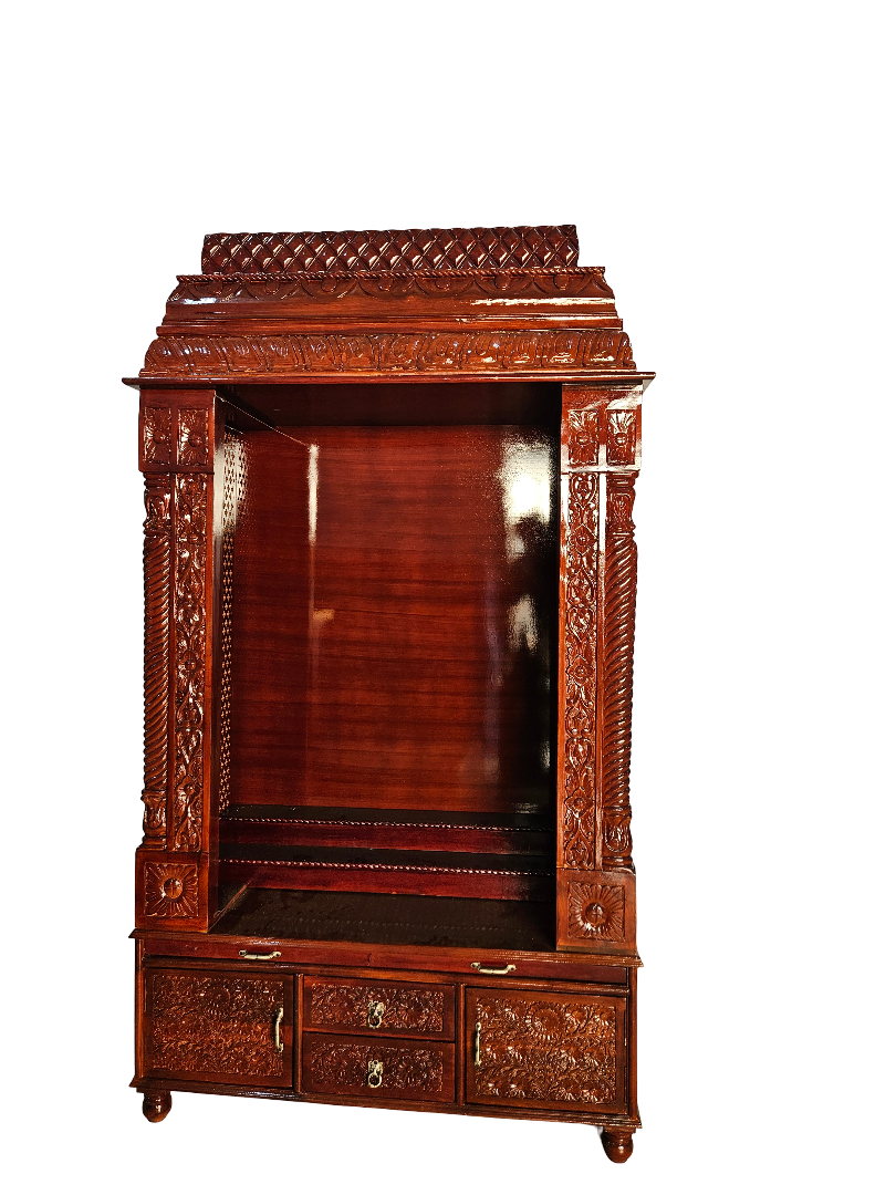 Artistic Wooden Pooja Temple for Living Spaces