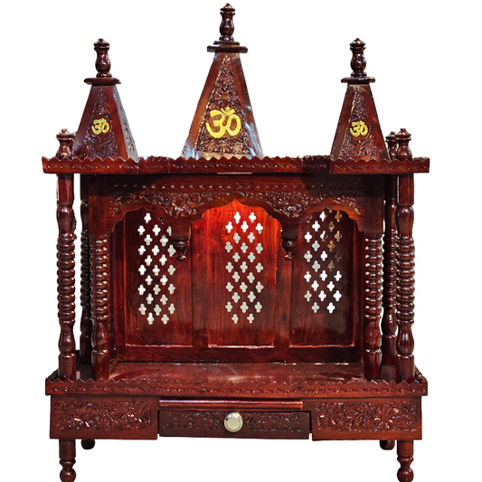 Modern Wooden Mandir with Smooth Polish