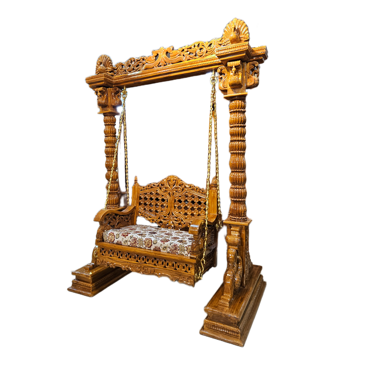Premium Wooden Carved Jhula | for Balcony & Indoor Use