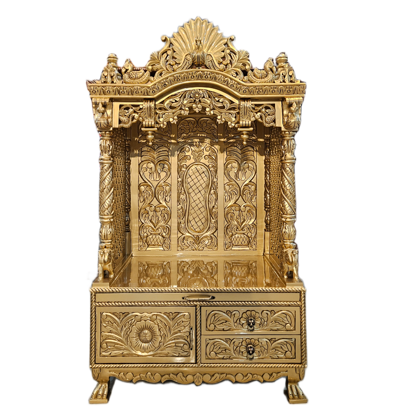 Artistic Wooden Temple for Daily Rituals