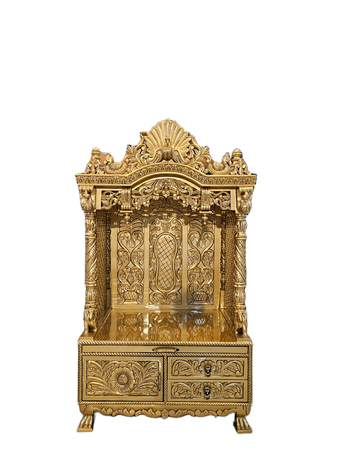 Artistic Wooden Temple for Daily Rituals