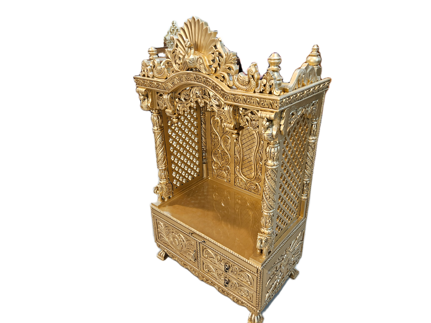 Artistic Wooden Temple for Daily Rituals