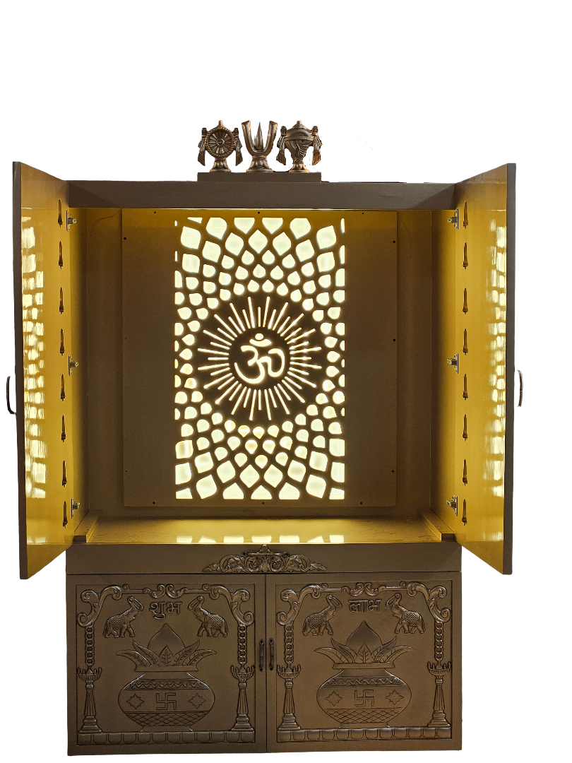 Traditional Wooden Temple for Home Pooja Room