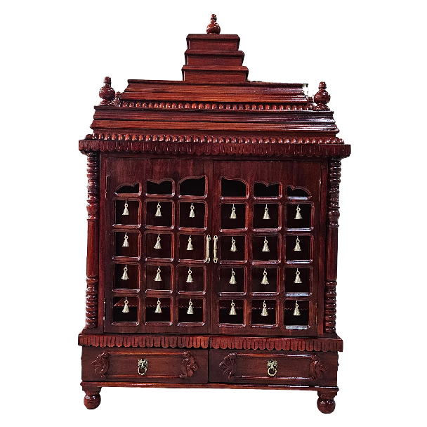 Classic Wooden Mandir with Traditional Artistry