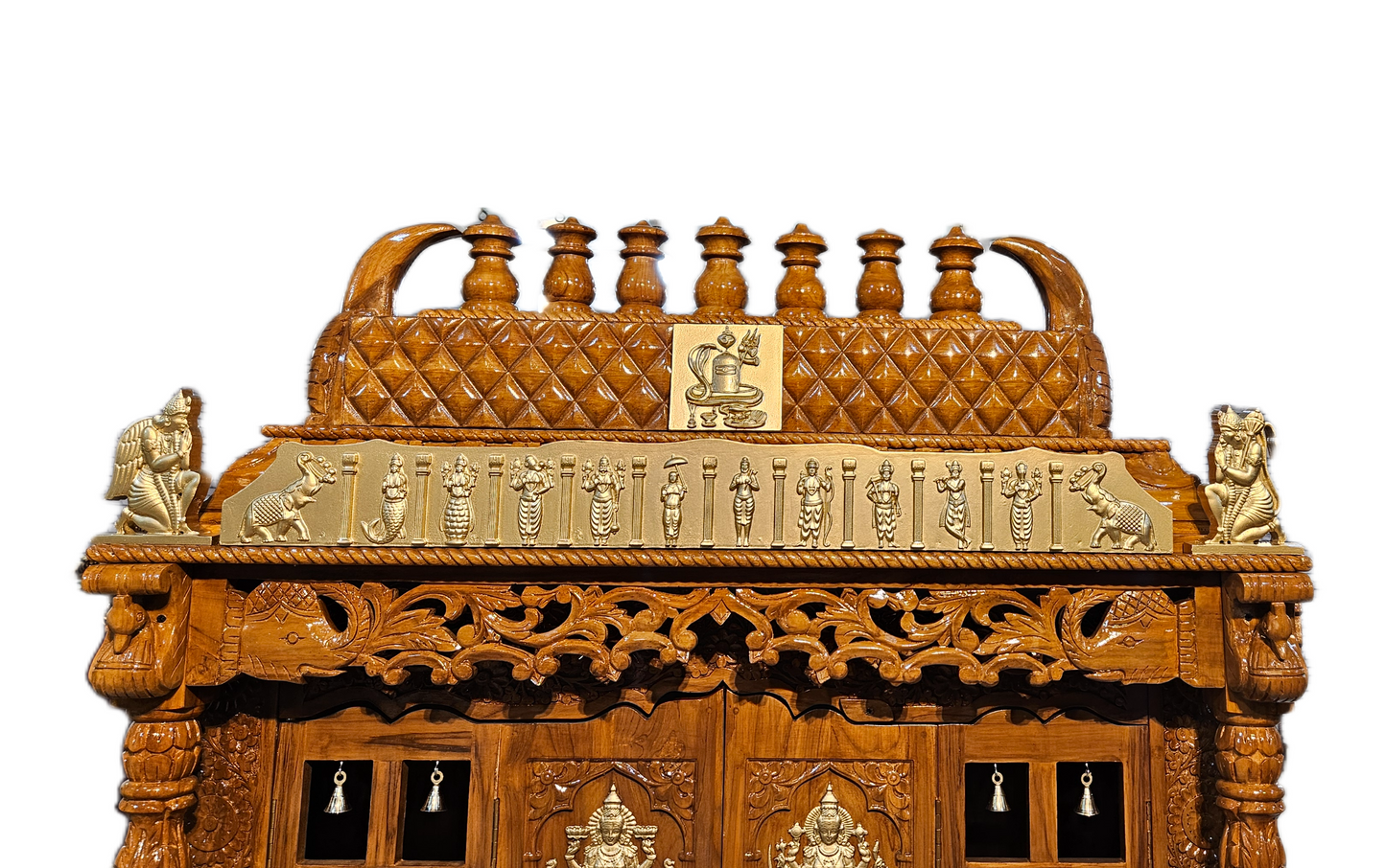 Handmade Wooden Temple with Fine Finishing