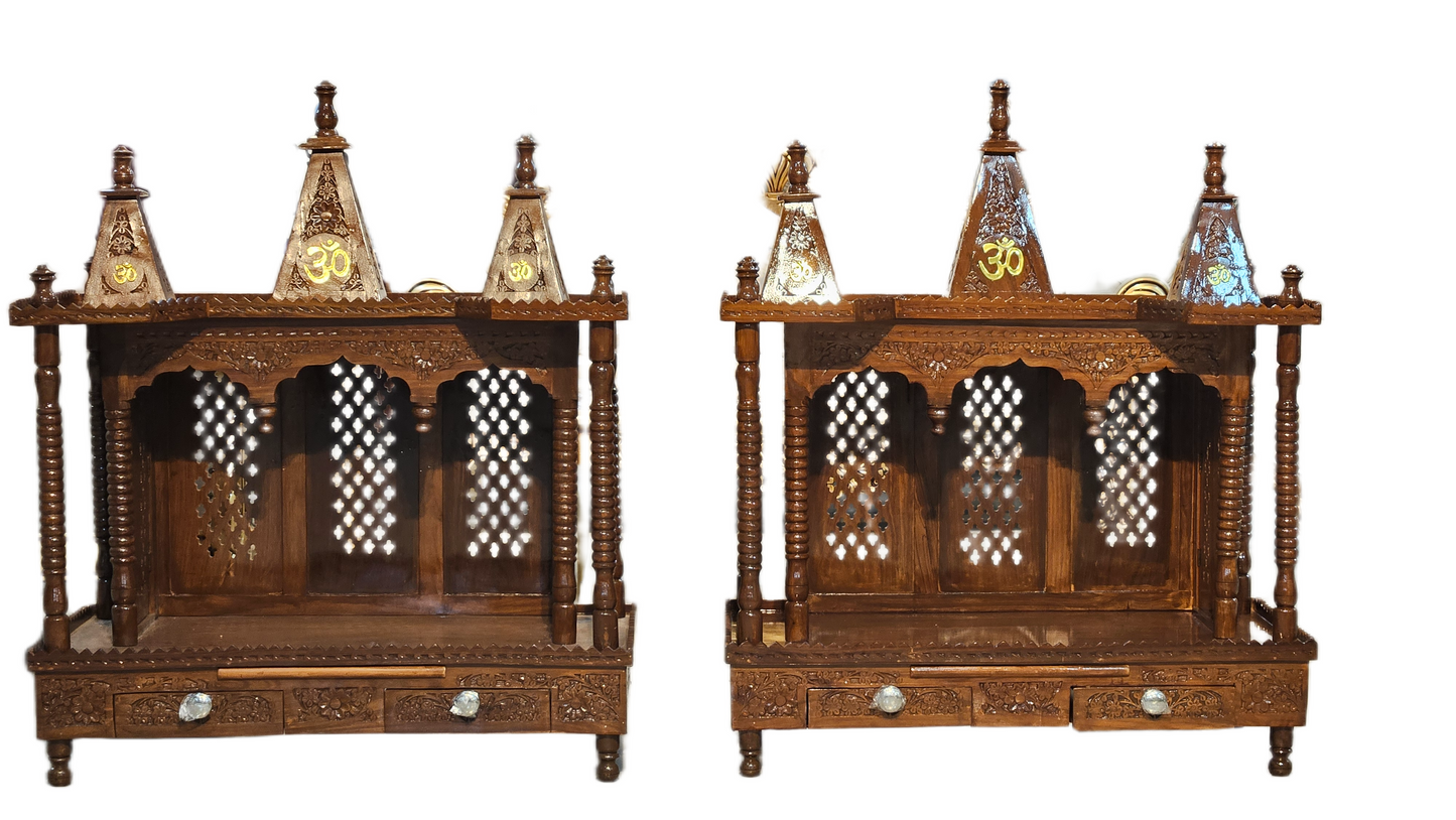 Antique Style Wooden Temple for Home Worship