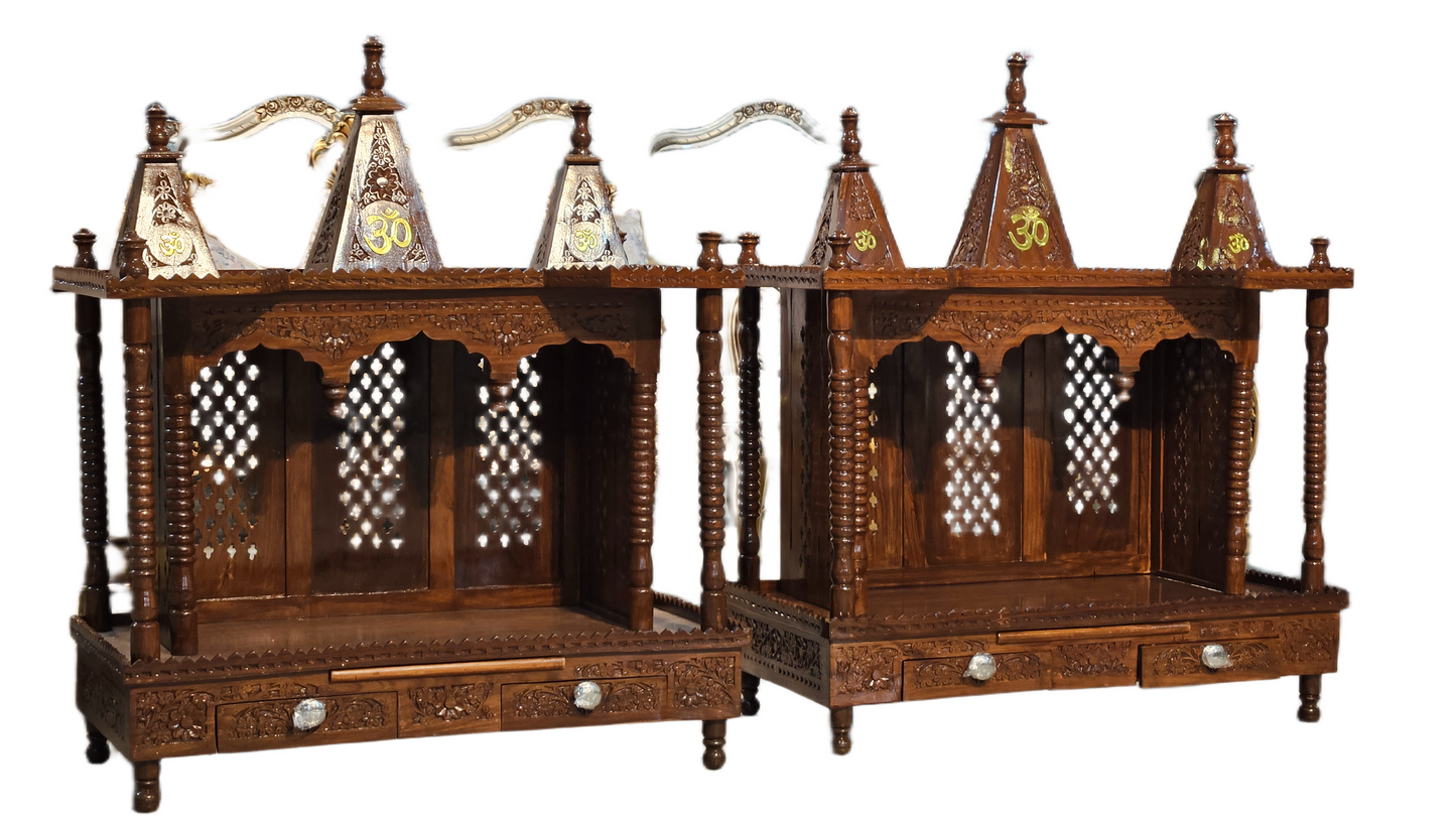 Antique Style Wooden Temple for Home Worship