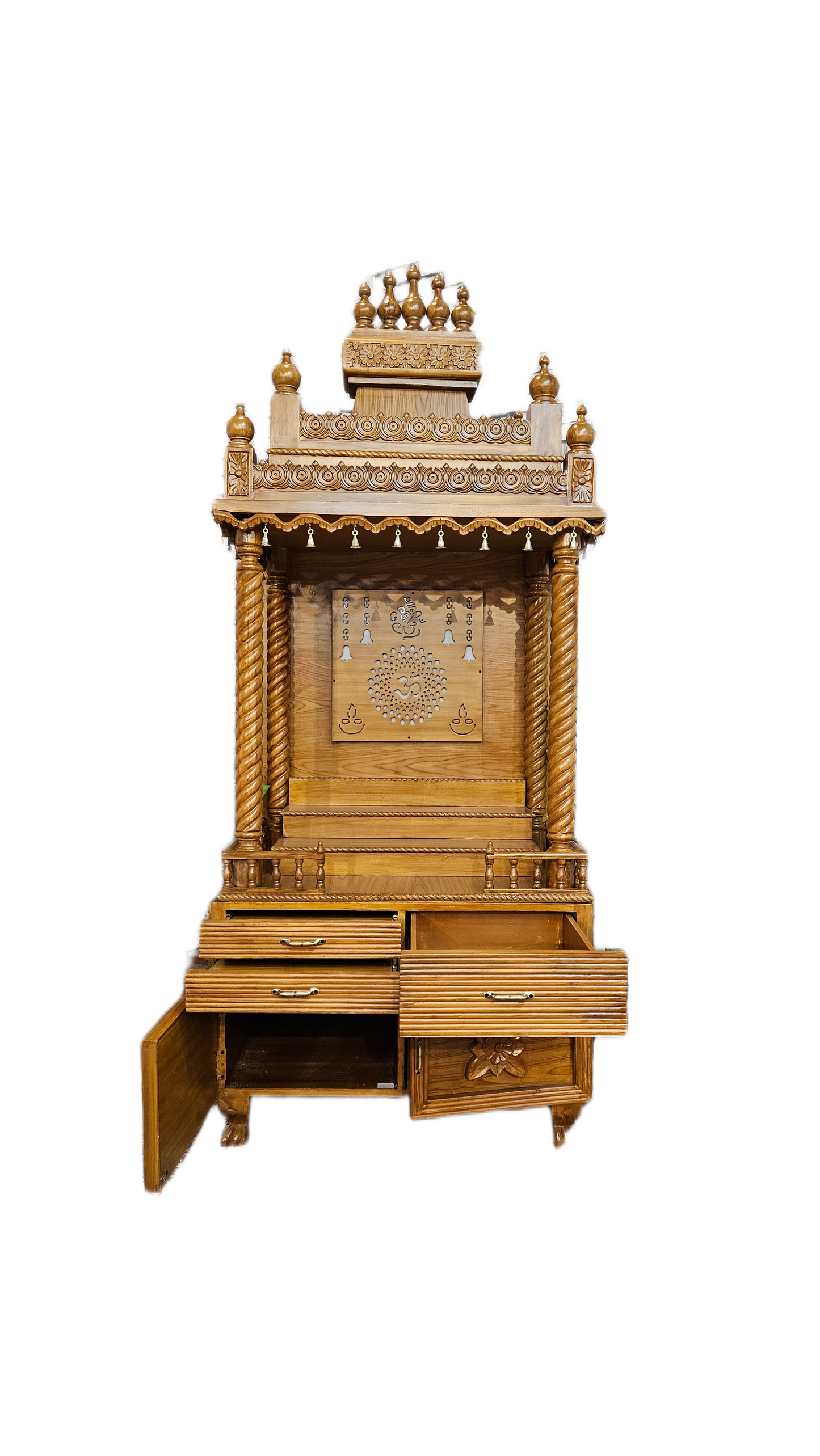 Artistic Wooden Pooja Temple for Living Spaces