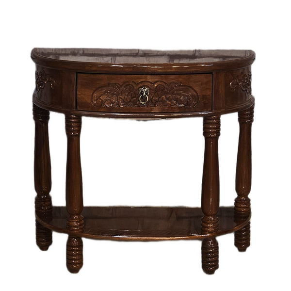 Antique Hand-Carved Wooden Console Table for Living Room