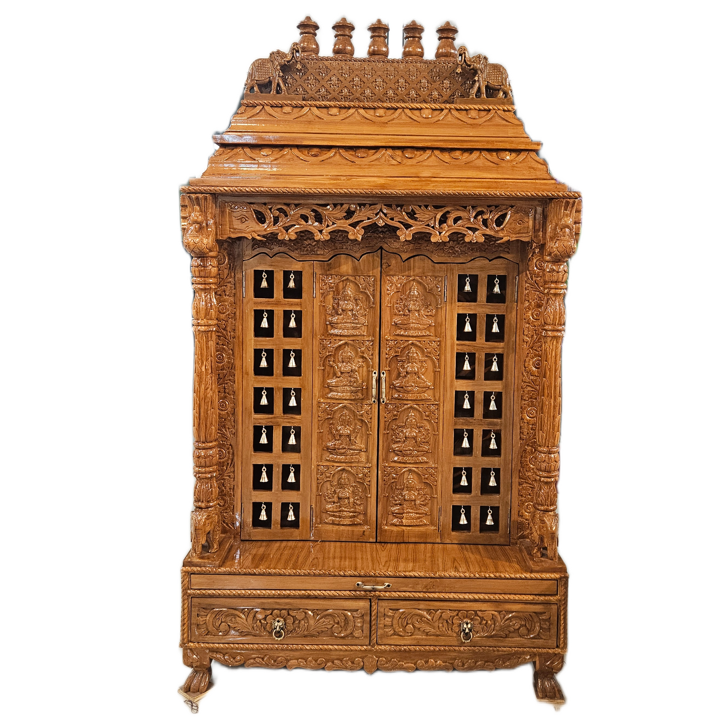 Premium Handmade Wooden Temple with Storage Options