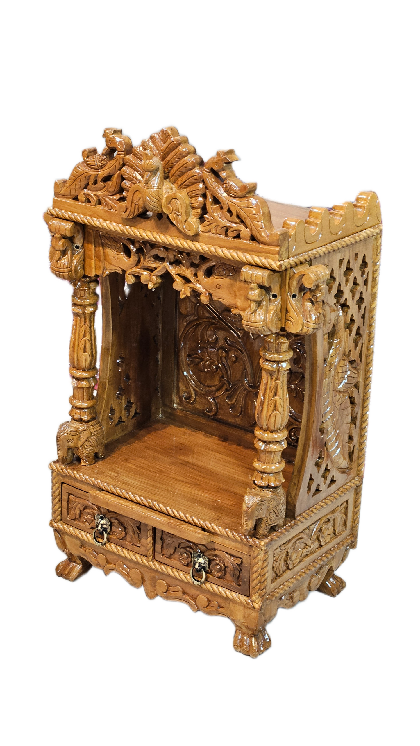 Compact Wooden Temple for Small Homes & Apartments