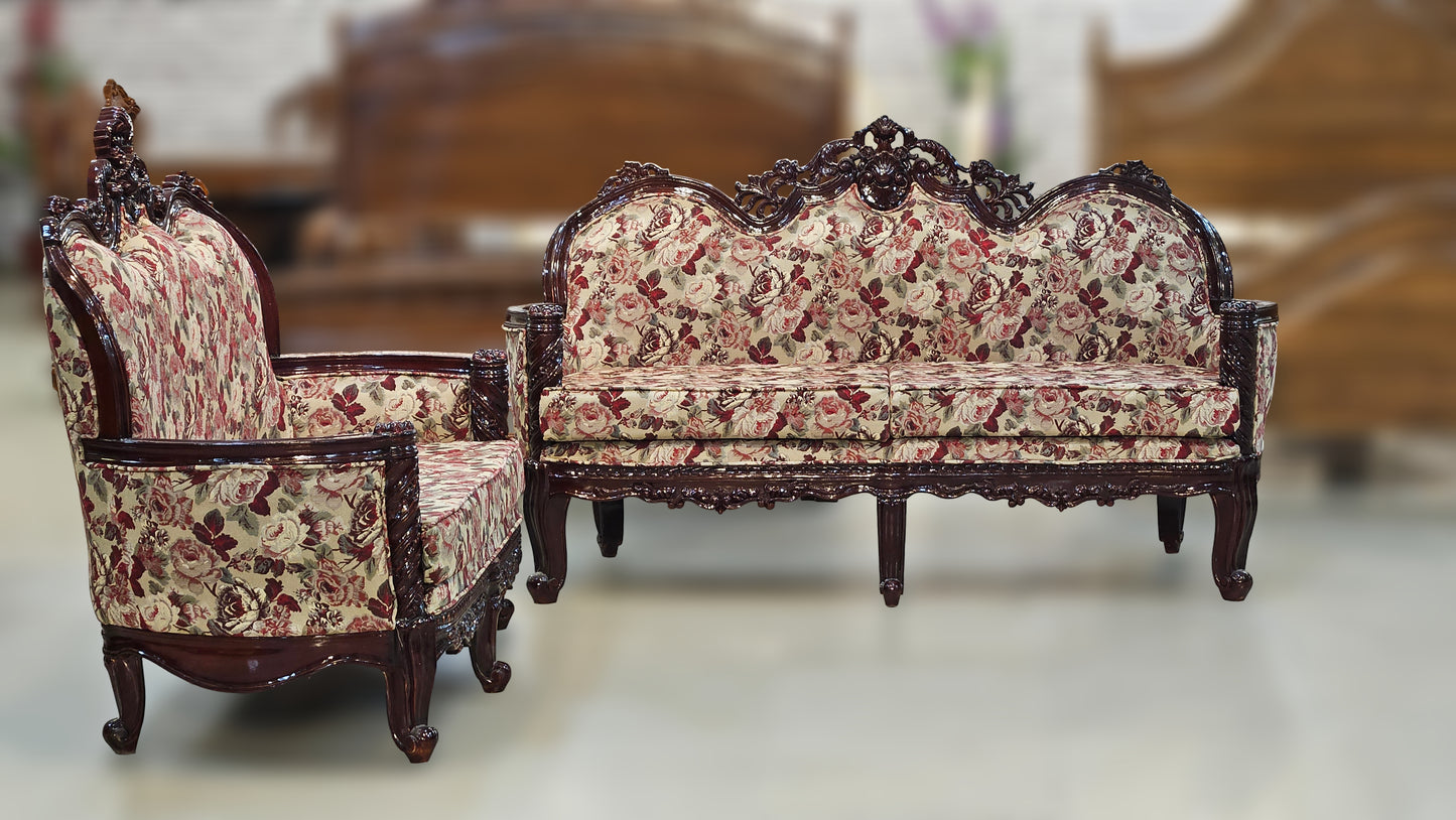 Luxury Carved Wooden Sofa Set | Antique Design for Home & Living Room