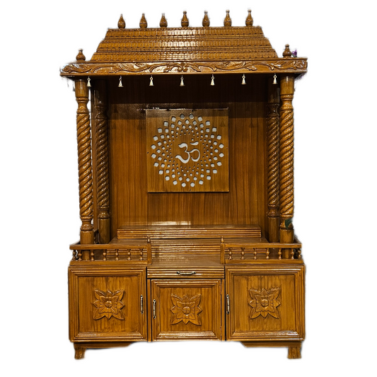 Antique Wooden Temple with Traditional Indian Design