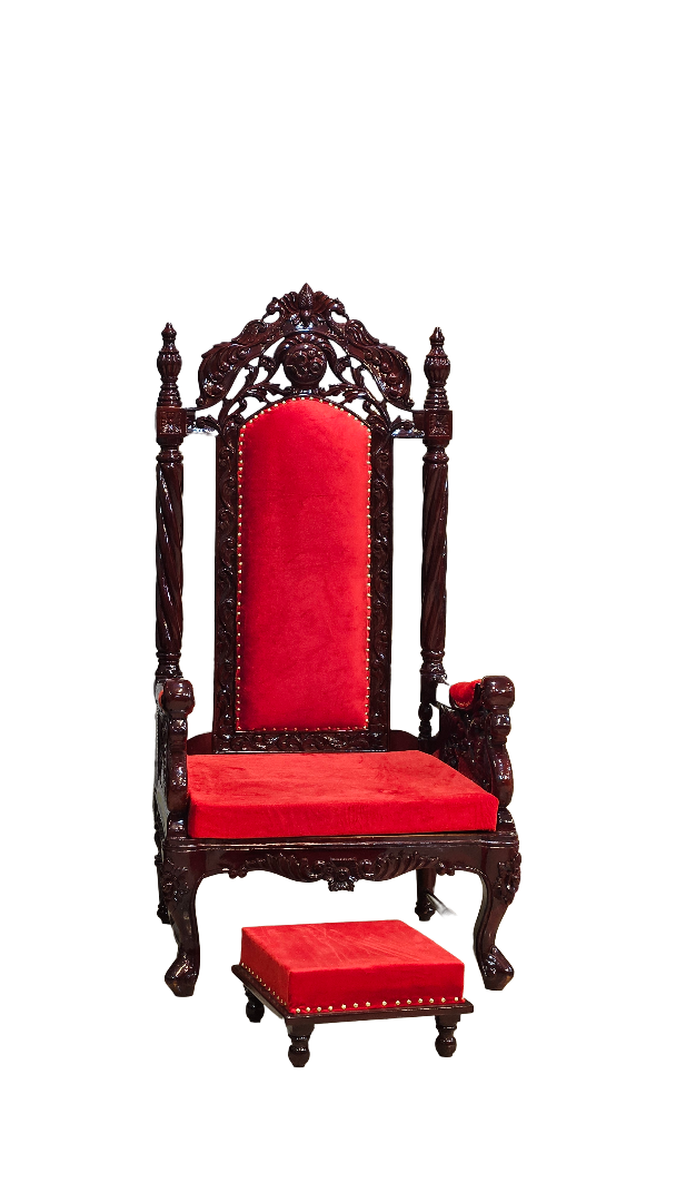 Premium Wooden Guruji Chair for Mandir, Ashram, and Spiritual Seating