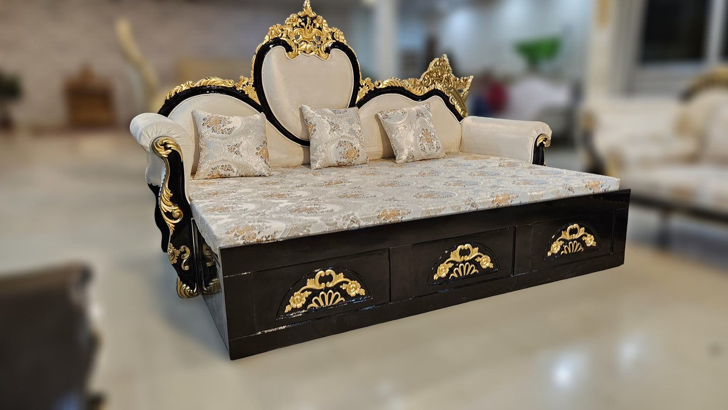 Classic Royal Wooden Sofa Set | Hand-Carved Designer Sofa