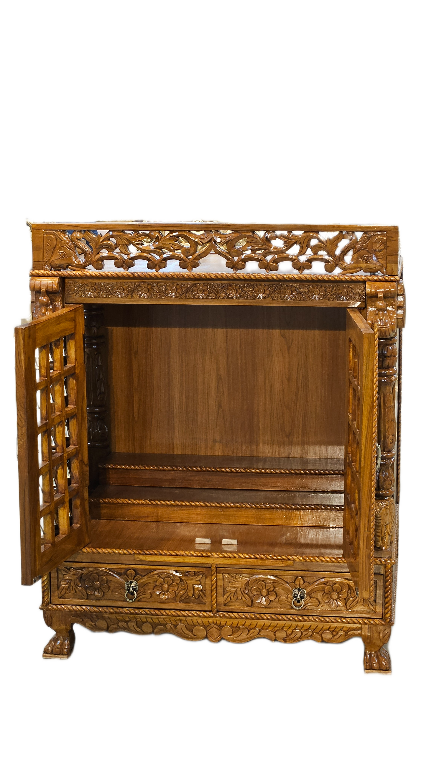 Antique Style Wooden Temple for Home Worship