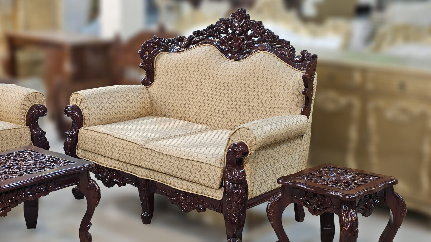 Solid Wood Antique Sofa Set | Premium Hand-Carved Furniture